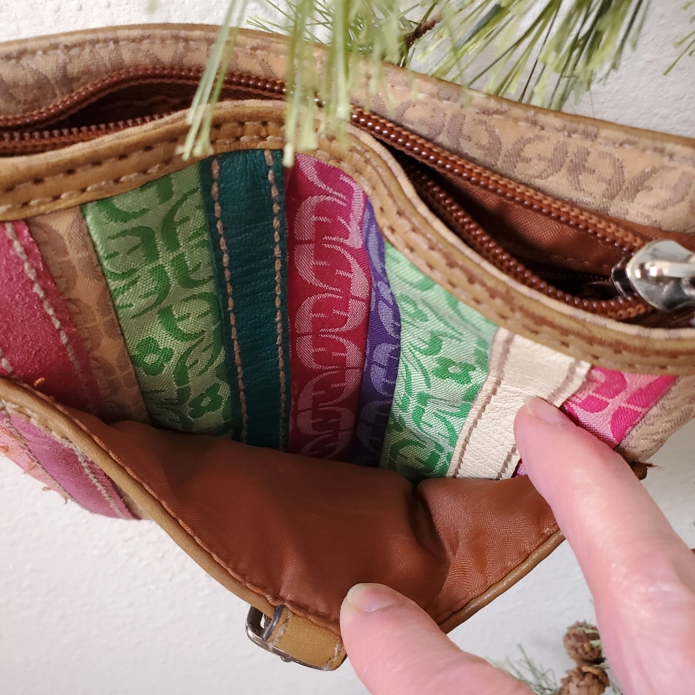 VINTAGE Fossil Multicolored Striped Crossbody Bag - Picture 5 of 13